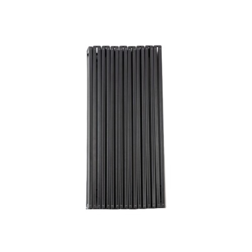 Czarne lamele aluminiowego blatu LITEFAR Foldable Tabletop po złożeniu widok struktury od spodu