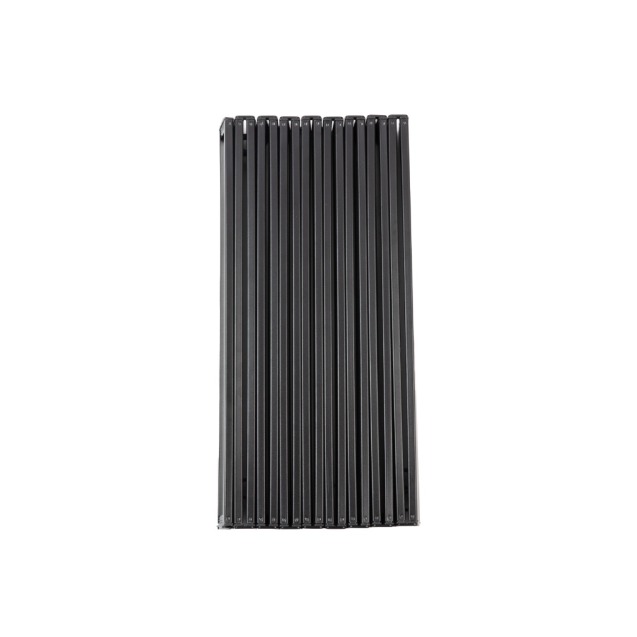 Czarne lamele aluminiowego blatu LITEFAR Foldable Tabletop po złożeniu widok struktury od spodu